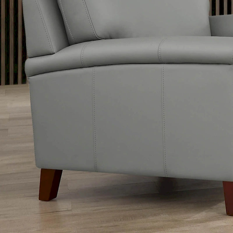Poltrona d'accento in pelle pieno fiore con memory foam e seduta a molle, poltrona da soggiorno