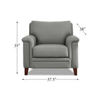 Poltrona d'accento in pelle pieno fiore con memory foam e seduta a molle, poltrona da soggiorno