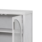 Madia in Stile Modern Farmhouse con Quattro Ante Decorate in Rattan Sintetico