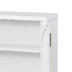 Madia in Stile Modern Farmhouse con Quattro Ante Decorate in Rattan Sintetico
