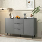 Madia Credenza in Legno con Mobiletto Contenitore, 3 Cassetti e 2 Ante