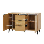 Madia Credenza in Legno con Mobiletto Contenitore, 3 Cassetti e 2 Ante