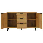 Madia Credenza in Legno con Mobiletto Contenitore, 3 Cassetti e 2 Ante