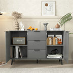 Madia Credenza in Legno con Mobiletto Contenitore, 3 Cassetti e 2 Ante