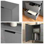 Madia Credenza in Legno con Mobiletto Contenitore, 3 Cassetti e 2 Ante