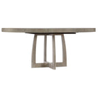 Tavolo da pranzo rotondo allungabile da 122 a 168 cm, stile contemporaneo in legno massello