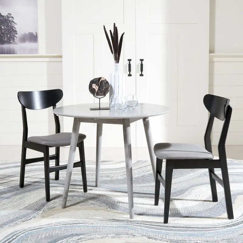 Tavolo rotondo pieghevole da pranzo, design salvaspazio, finitura in legno