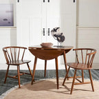 Tavolo rotondo pieghevole da pranzo, design salvaspazio, finitura in legno
