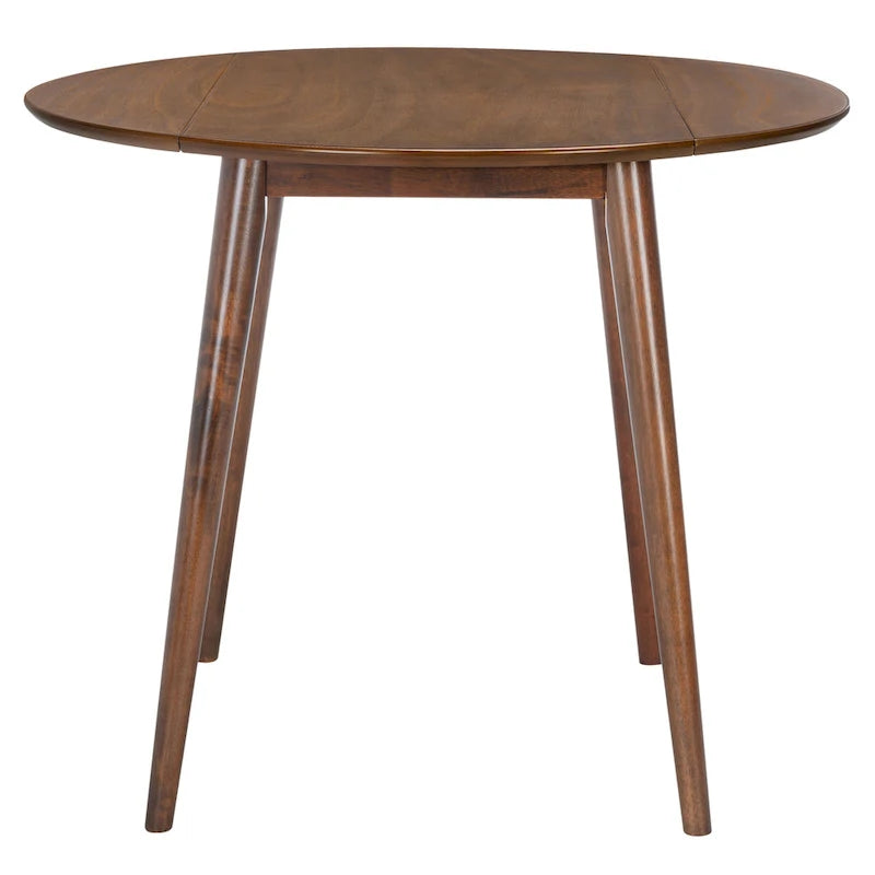 Tavolo rotondo pieghevole da pranzo, design salvaspazio, finitura in legno