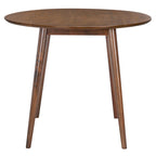 Tavolo rotondo pieghevole da pranzo, design salvaspazio, finitura in legno