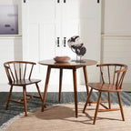 Tavolo rotondo pieghevole da pranzo, design salvaspazio, finitura in legno