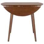Tavolo rotondo pieghevole da pranzo, design salvaspazio, finitura in legno