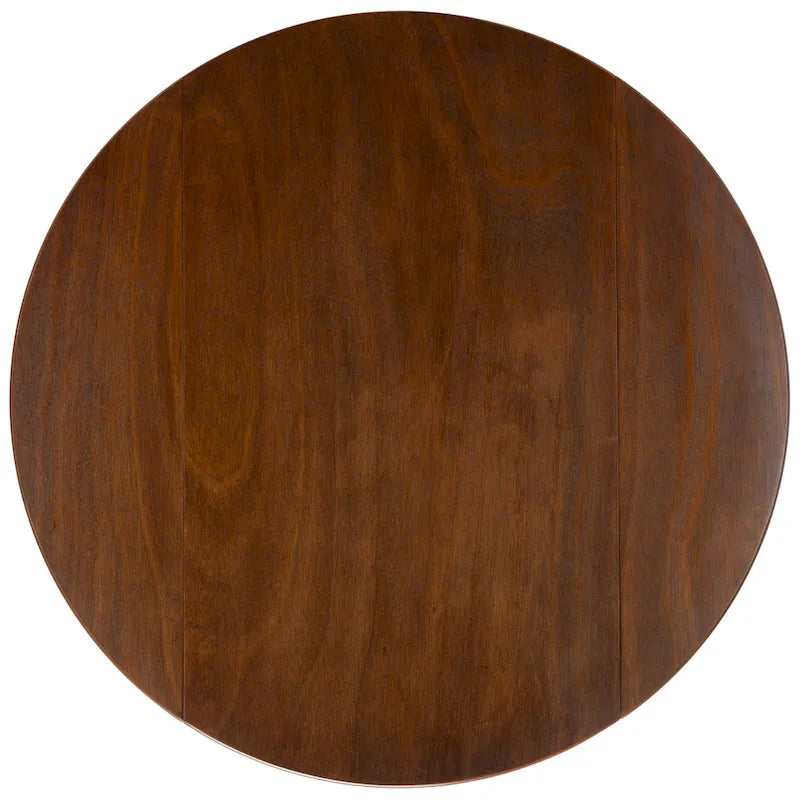 Tavolo rotondo pieghevole da pranzo, design salvaspazio, finitura in legno