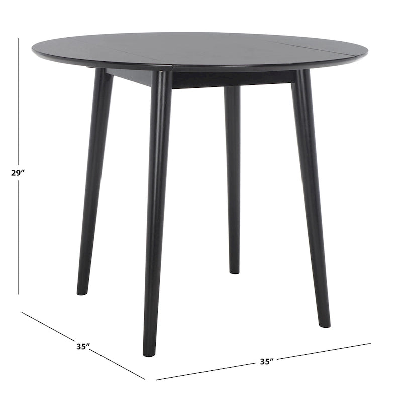 Tavolo rotondo pieghevole da pranzo, design salvaspazio, finitura in legno