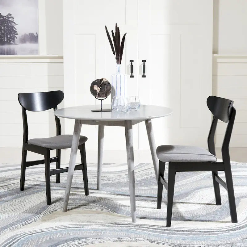 Tavolo rotondo pieghevole da pranzo, design salvaspazio, finitura in legno