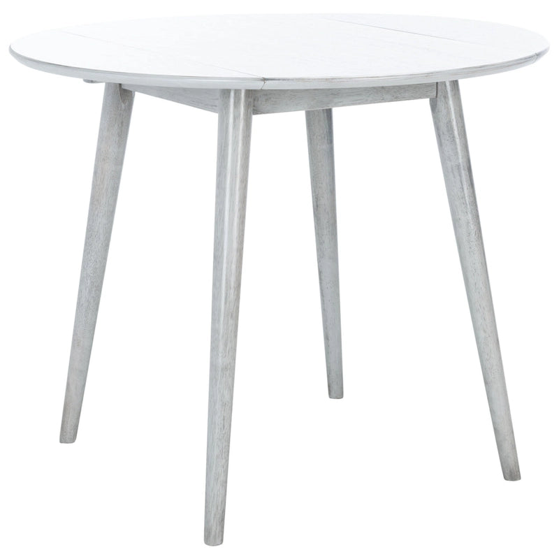 Tavolo rotondo pieghevole da pranzo, design salvaspazio, finitura in legno