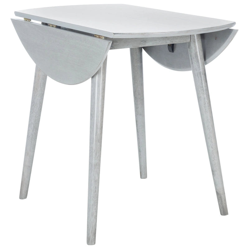 Tavolo rotondo pieghevole da pranzo, design salvaspazio, finitura in legno