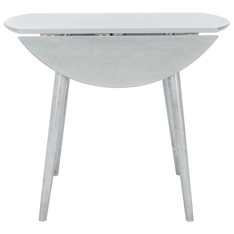 Tavolo rotondo pieghevole da pranzo, design salvaspazio, finitura in legno